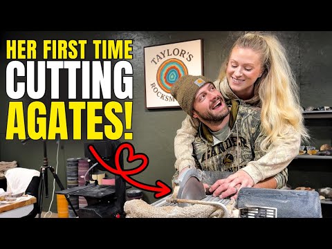 Видео: Я ограняю агаты вместе с женой! Она впервые занимается огранкой камней!