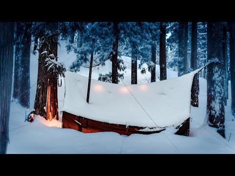 Видео: Одиночный поход в сильный снегопад | День сильного ветра, солнца и переменчивой погоды