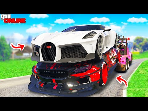 Видео: УГНАЛ ТУРБО-БУГАТТИ СО СПОРТИВНЫМИ ТАЧКАМИ! - БИТВА ЭВАКУАТОРОВ В ГТА 5 ОНЛАЙН