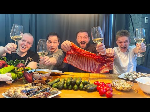 Видео: БАРАНЬИ РЁБРА коронные. ПАСТА с МОНСТРАМИ. ЗАКУСКИ и ВИНО.