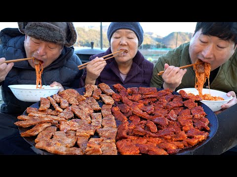 Видео: [[Гальби]] Маринованные свиные ребрышки на гриле - кулинарное шоу Мукбанг.