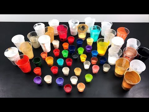 Видео: Большая оставшаяся заливка - 55 цветных стаканов - 4 перевернутых стакана на четырех холстах