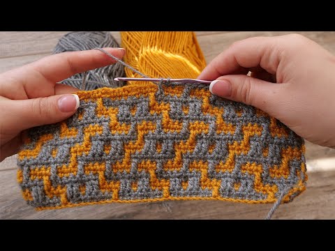 Видео: Мозаичная техника вязания крючком 🦊 Mosaic crochet patterns 😘