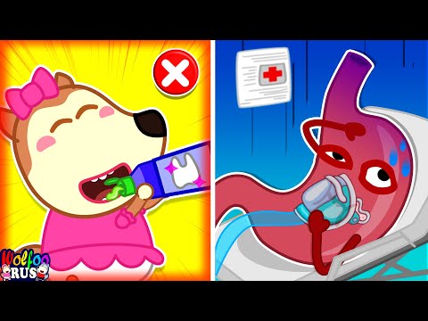 Видео: Люси! Не ешь зубную пасту! - Правила безопасности для детей | Wolfoo Russian