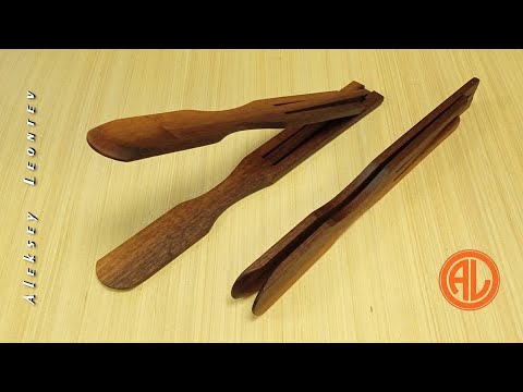 Видео: Щипцы пружинящие для кухни / Wooden Spring Tongs