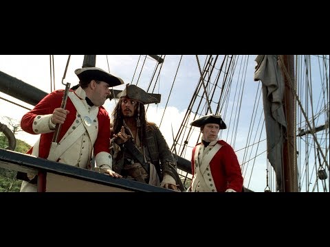 Видео: Джек Воробей спасает Элизабет Суонн. HD