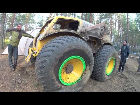 Видео: Борто-поворот на гидравлической тяге.  Тест драйв вездехода STALKER. Интервью с участниками.