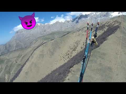 Видео: Полёты на параплане Чегем. Полёт к пирамиде, Полёт в дежурный поток. Учебное видео.