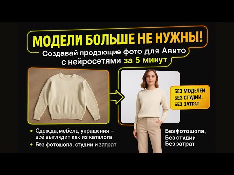 Видео: Нейросети и Авито 3 : Продающее фото на авито за 5 мин!