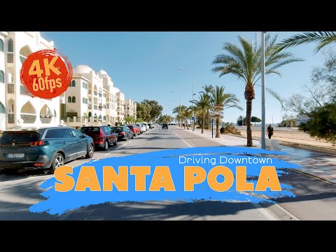 Видео: Santa Pola, Spain. Driving Downtown/Conducir por la ciudad. Санта Пола, Испания. 4K 60fps