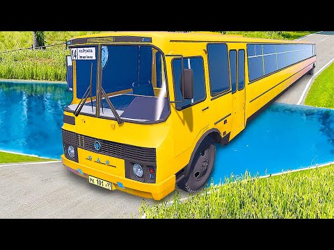 Видео: ПРОЕХАЛ ОГРОМНУЮ ЯМУ С ВОДОЙ на САМОМ ДЛИННОМ АВТОБУСЕ В МИРЕ в ГТА 5 МОДЫ - ЭКСПЕРИМЕНТЫ в GTA 5