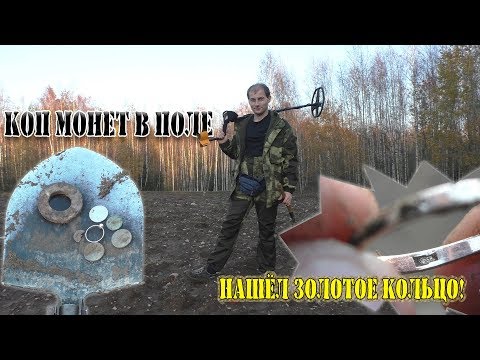 Видео: Коп монет в поле. Нашёл золотое кольцо. Металлоискатель Garrett Ace 350 Euro и китайский пинпоинтер