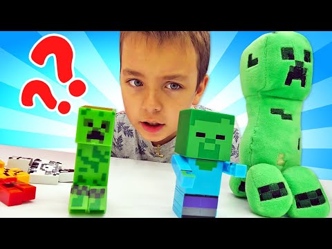 Видео: Стив Майнкрафт Лего проверяет какой моб сильнее! - Игры битвы для мальчиков в видео про Minecraft