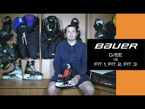 Видео: Посадка коньков Bauer: полнота D/EE против FIT 1, FIT 2, FIT 3