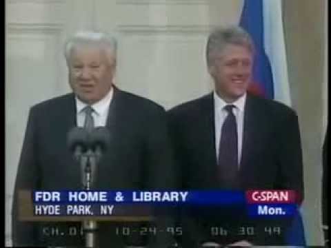 Видео: Ельцин и Клинтон  New York, Hyde Park, 23 октября 1995 г  1 2