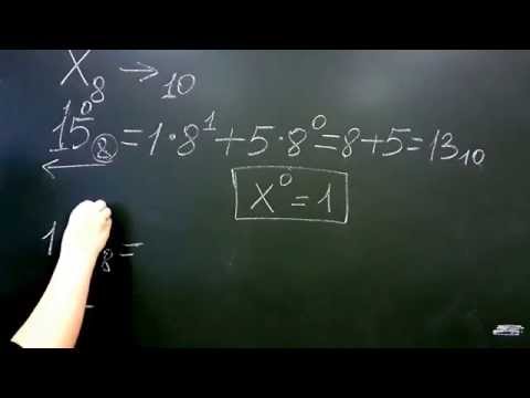 Видео: Перевод чисел из восьмеричной в десятичную систему счисления. Лекция по информатике №2