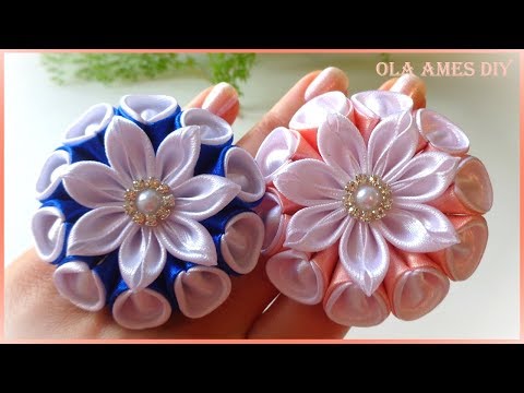 Видео: 😍Посмотрите Какие КРАСИВЫЕ❤️️ Цветы-Зефирки из Лент ЛЕГКО! Ribbon Flower Tutorial/Kanzashi/ Ola ameS