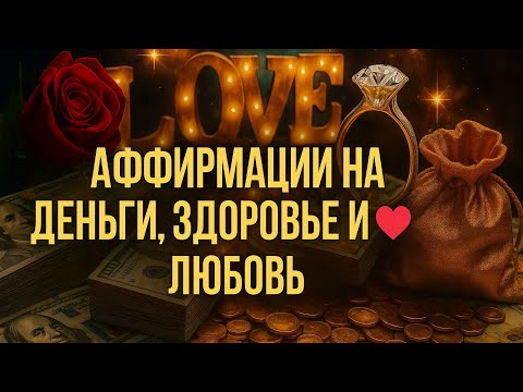 Видео: АФФИРМАЦИИ: ДЕНЬГИ, ЗДОРОВЬЕ И ЛЮБОВЬ!!! #аффирмации #любовь #деньги #здоровье #медитация