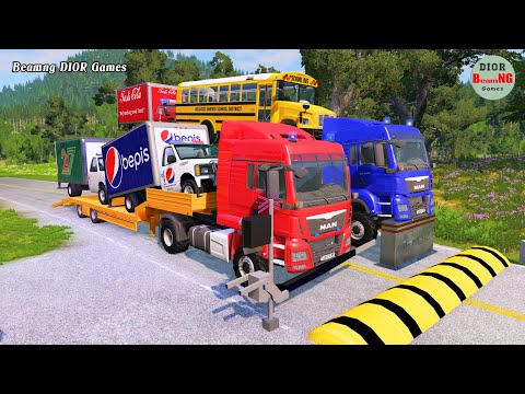 Видео: Двухплатформенный прицеп против «лежачих полицейских» | Автобусы против «лежачих полицейских» | B...