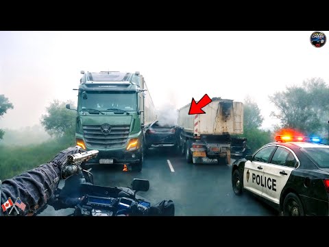 Видео: Когда дальнобойщики кладут конец полицейским преследованиям | Шокирующие моменты, снятые на видео...