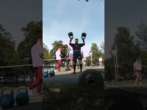 Видео: Рывок двух гирь старым стилем на фестивале ,, Водной ассамблее"16+16=222/15'
