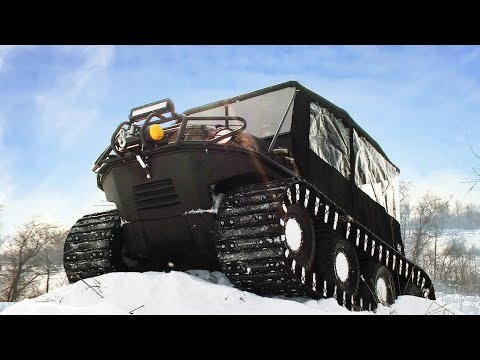 Видео: Новый канадский вездеход Avenger 8x8 STR Argo, тест в снегах!