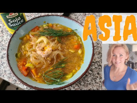 Видео: Суп Азия со стеклянными макарошками в Термомиксе. Thermomix