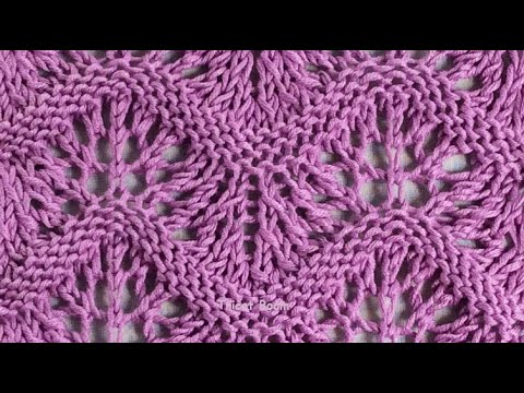 Видео: Ажурный узор / Old Shale / Вязание спицами.