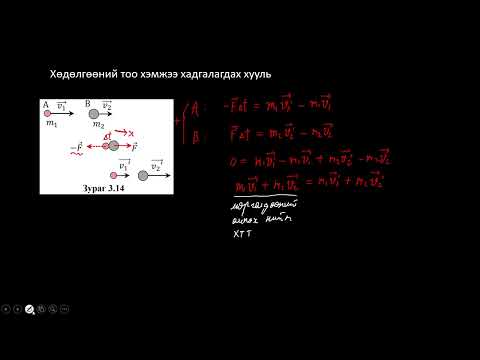 Видео: Физикийн хичээл №42  Хөдөлгөөний тоо хэмжээ хадгалагдах хууль