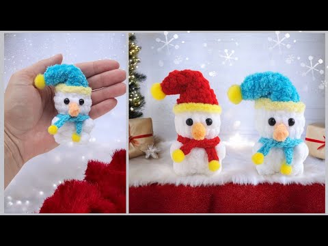 Видео: ⛄Несложный Снеговик брелок крючком из плюшевой пряжи⛄crochet snowman tutorial⛄Schneemann häkeln