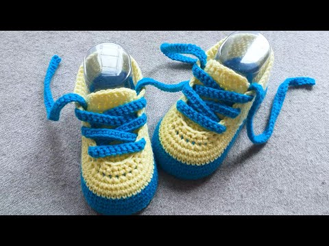 Видео: Пинетки кеды крючком / 12 см