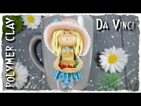 Видео: Мастер-класс: Девочка из полимерной глины на кружке Как слепить девочку  polymer clay tutorial