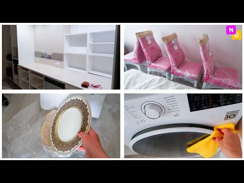 Видео: Установка КУХНИ. Яркие СТУЛЬЯ. Тестирую СУШКУ. Нарядные ТАРЕЛКИ