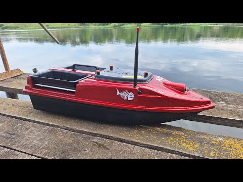 Видео: Прикормочный кораблик в город Москва комплектация автопилот + Эхолот toslon tf520 