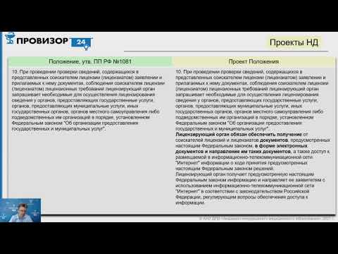 Видео: Новое в лицензировании фармдеятельности