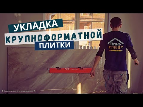 Видео: Укладка КРУПНОФОРМАТНОГО керамогранита на стены