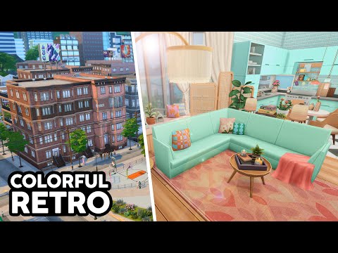 Видео: Красочная ретро-квартира // The Sims 4 Быстрая сборка: Ремонт квартиры