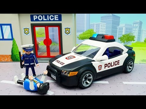 Видео: Мультики про машинки - мультики для детей с игрушками Плеймобил полицейская машинка - Динамит!