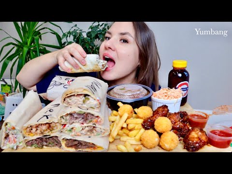 Видео: МУКБАНГ изменяет муж? ГОРА ШАУРМЫ ОТ SHAWARMA BAR mukbang kebab