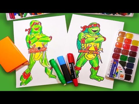 Видео: Как рисовать Черепашку Ниндзя Рафаэля | How to draw ninja turtles Raphael | Урок рисования для детей