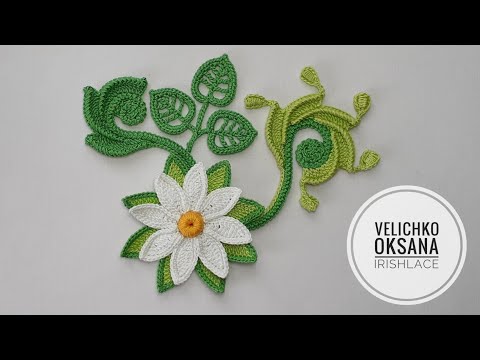 Видео: Завиток с наклоном вправо для ирландского кружева крючком. Irish  lace.