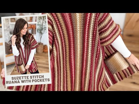 Видео: Вязание крючком руаны узором «Сюзетт» | Пошаговое видеоруководство