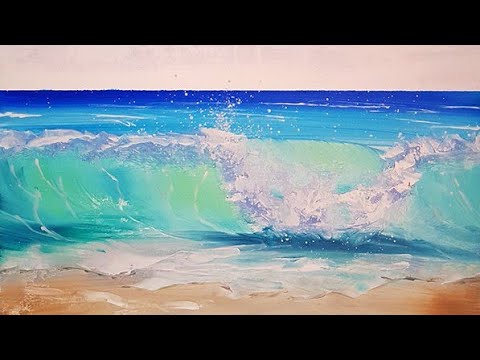 Видео: Как да нарисуваме вълна на плажа с маслени бои