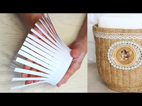 Видео: Все подруги просят у меня такую же!  Корзинка для кухни из джута / Салфетница
