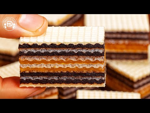 Видео: Цветные вафельные батончики без выпечки — хрустящие, карамельные и шоколадные