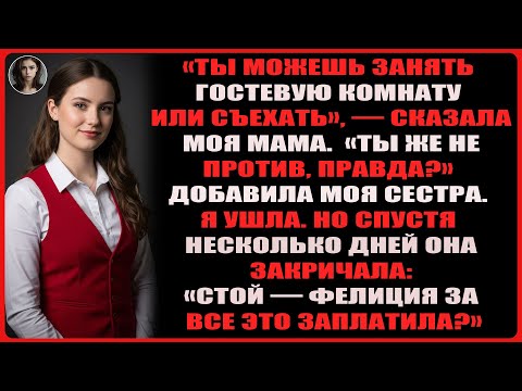 Видео: Моя сестра переехала ко мне «в поддержку», но мама выгнала меня — я оставила ей ипотеку.