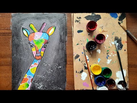 Видео: Как нарисовать разноцветного Жирафа с детьми