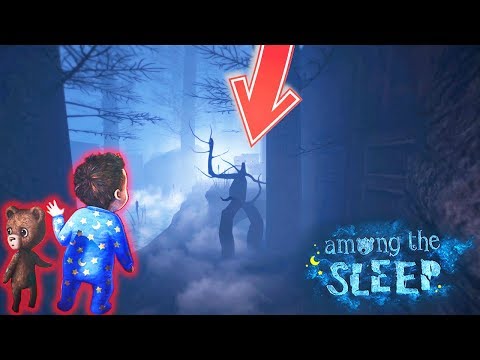 Видео: Малышка и Мишка Тедди против Монстра Грут в Болоте! - Among the Sleep