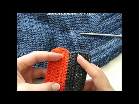 Видео: Соединение двух полотен. Крючок.