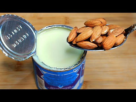 Видео: Просто смешайте сгущенку с миндалем! Десерт за минуту из 4 ингредиентов! Вся семья подсела на него.